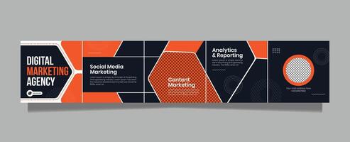 Digital Marketing carousel interface post on social network. Social media design concept. vector