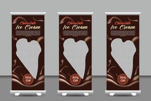 Chocolate Icecream roll up banner design template vector