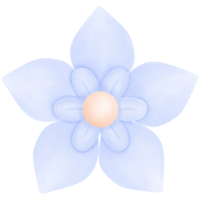 The blue flower has 5 petals with overlapping petals inside png
