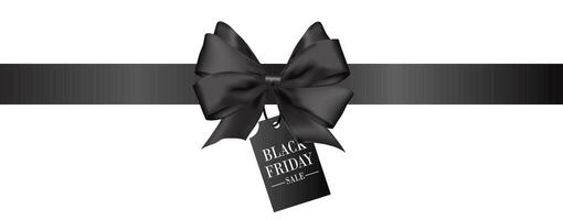 Black ribbon and black friday sale tag vector