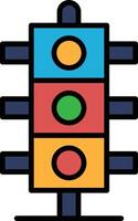 traffic light with a red light and a green light vector