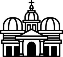 A large building with a dome on top and a cross on top of it vector
