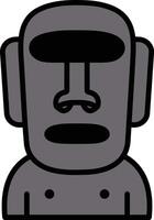 Ancient Moai statues in line drawing style vector