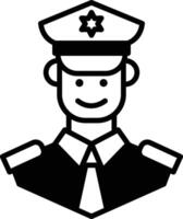 A policeman in a uniform with a smile on his face vector