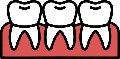 Three teeth are shown in a row vector