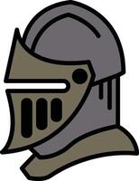 A knight's helmet with a shield on it vector