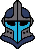 A knight's helmet with a shield on it vector