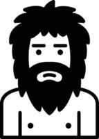 Ancient savage in line drawing style vector