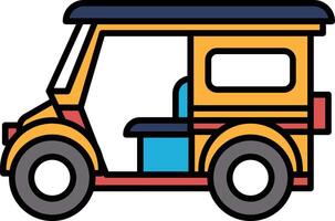Tuk tuk icon in line style vector