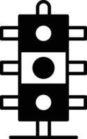 traffic light with a red light and a green light vector