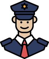 A policeman in a uniform with a smile on his face vector