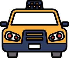 A black and white taxi cab with a red and white stripe vector