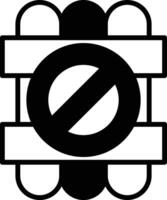 Forbidden bomb icon in line style vector