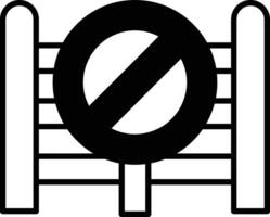 black and white sign with a circle and a line through it vector