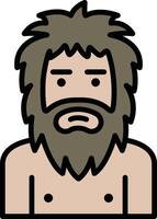 Ancient savage in line drawing style vector