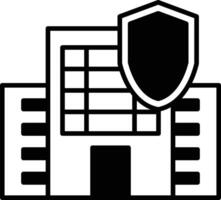 A building with a shield on top of it vector