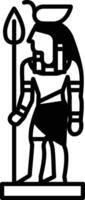 Ancient Egyptian sculpture in line style vector
