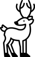 A black and white deer with antlers is standing in front of a white background vector
