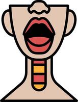Throat organs in line drawing style vector