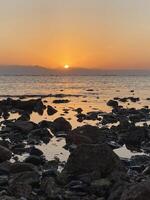 Sunrise on beach photo