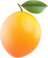Vibrant, Luscious Mango with Leaf on Transparent Background png