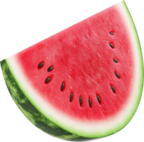 Vibrant Watermelon Slice with Visible Seeds on Transparent Background png