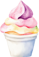 Delicious Multicolored Ice Cream in a Cup A Refreshing Treat png