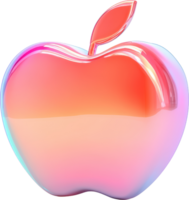 Vibrant Gradient Apple Design with a Glossy Transparent Background png
