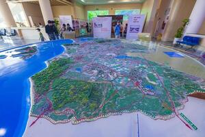 Vung Tau, Vietnam - May 4, 2024 Map of Vung Tau province in Vung Tau museum in the coastal city photo
