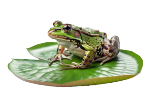 A Curious Frog on a Lily Pad png