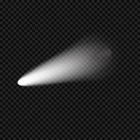Modern white color comet with black background vector