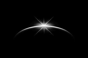 The sun is shining over the planet earth vector