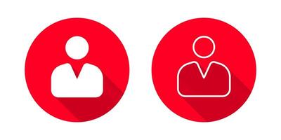 User or Profile icon with long shadow. Business person profile sign vector