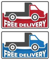 Free delivery business sale label design vector