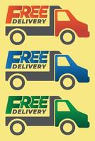 Free delivery business sale label design vector