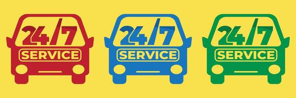 24 hour service label design vector