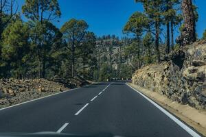 Route to reach the base of the Teide volcano. Tenerife Canary Islands Spain photo