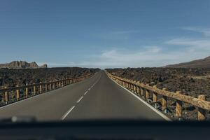 Route to reach the base of the Teide volcano. Tenerife Canary Islands Spain photo