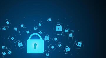 Cyber security concept background. illustration vector