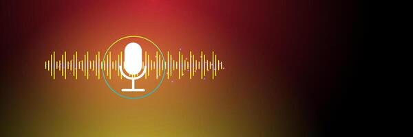 Voice recognition concepts. Sound wave with imitation of voice, and microphone icon colorful vector