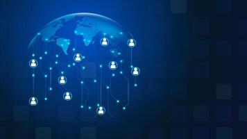 Social network background. Information technology and communication on global. Human connecting circle business vector