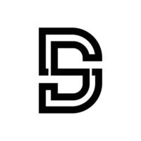 Letter Sd or Ds creative line art modern elegant initial logo vector