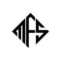 Letter m f s with rectangle shape modern unique logo vector