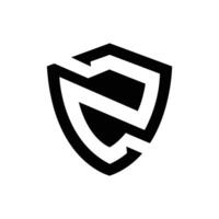 Letter Z with shield shape negative space security business logo vector