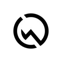 WebLetter Cw rounded shape modern circle monogram logo vector