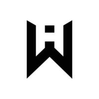 Letter Hw or Wh negative space new unique logo vector
