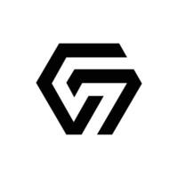 Letter c s g negative space modern diamond shape logo idea vector