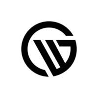 Letter Cw circle shapes alphabet modern rounded shape logo vector