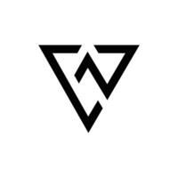 Letter Cw triangle shape new modern logo idea vector