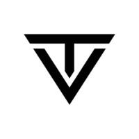 Letter Tv with triangle shape modern unique logo design vector